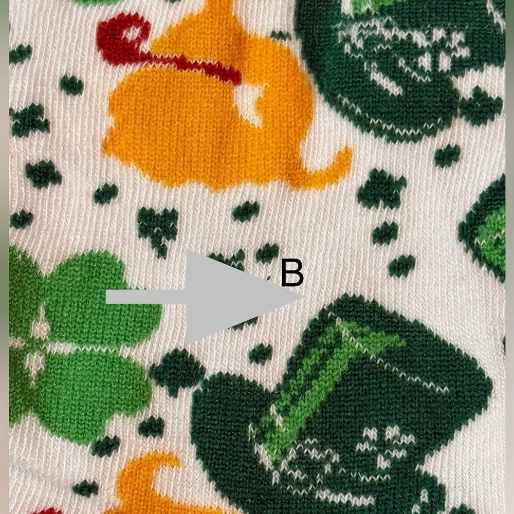 St. Patrick Day Socks Hats Shamrocks Gold Stripes A OR B